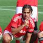 Rui Silva, Duarte Soares, João Afonso e Gonçalo Moreira festejam após o terceiro golo, marcado pelo lateral, na vitória sobre o Nápoles na Youth League — Foto: SL Benfica