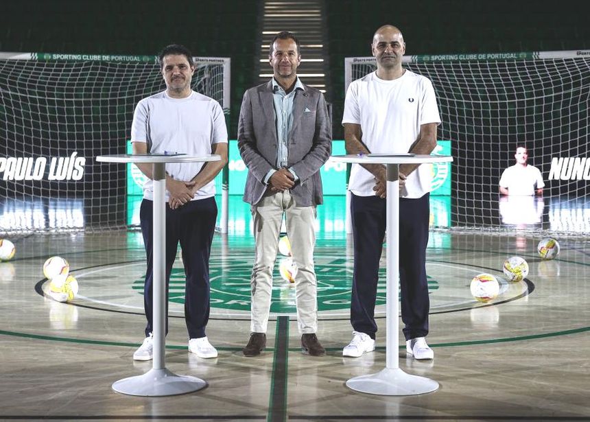 Presidente Frederico Varandas ladeado por Nuno Dias e Paulo Luís