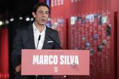 Rui Costa durante a apresentação de Marco Silva como novo treinador - Foto: Benfica