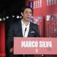 Rui Costa durante a apresentação de Marco Silva como novo treinador - Foto: Benfica