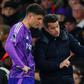 Marco Silva a falar com Jorge Cuenca no Fulham