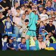 Courtois e Mourinho no Chelsea em 2015