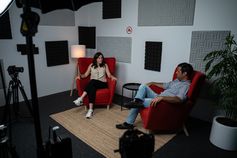 Mariana Cabral foi entrevista pelo jornalista Eduardo Pedrosa Marques, nas Torres de Lisboa (Foto: A BOLA)