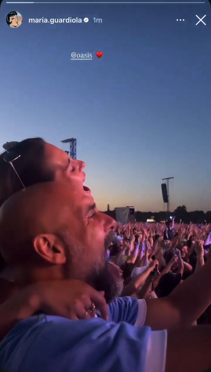 Guardiola no concerto dos Oasis em Manchester