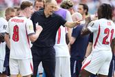 Thomas Tuchel e os jogadores de Inglaterra
