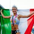 Nadia Battocletti após a conquista do ouro dos 5000m em Birmingham    Fotografia Imago