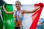Nadia Battocletti após a conquista do ouro dos 5000m em Birmingham    Fotografia Imago