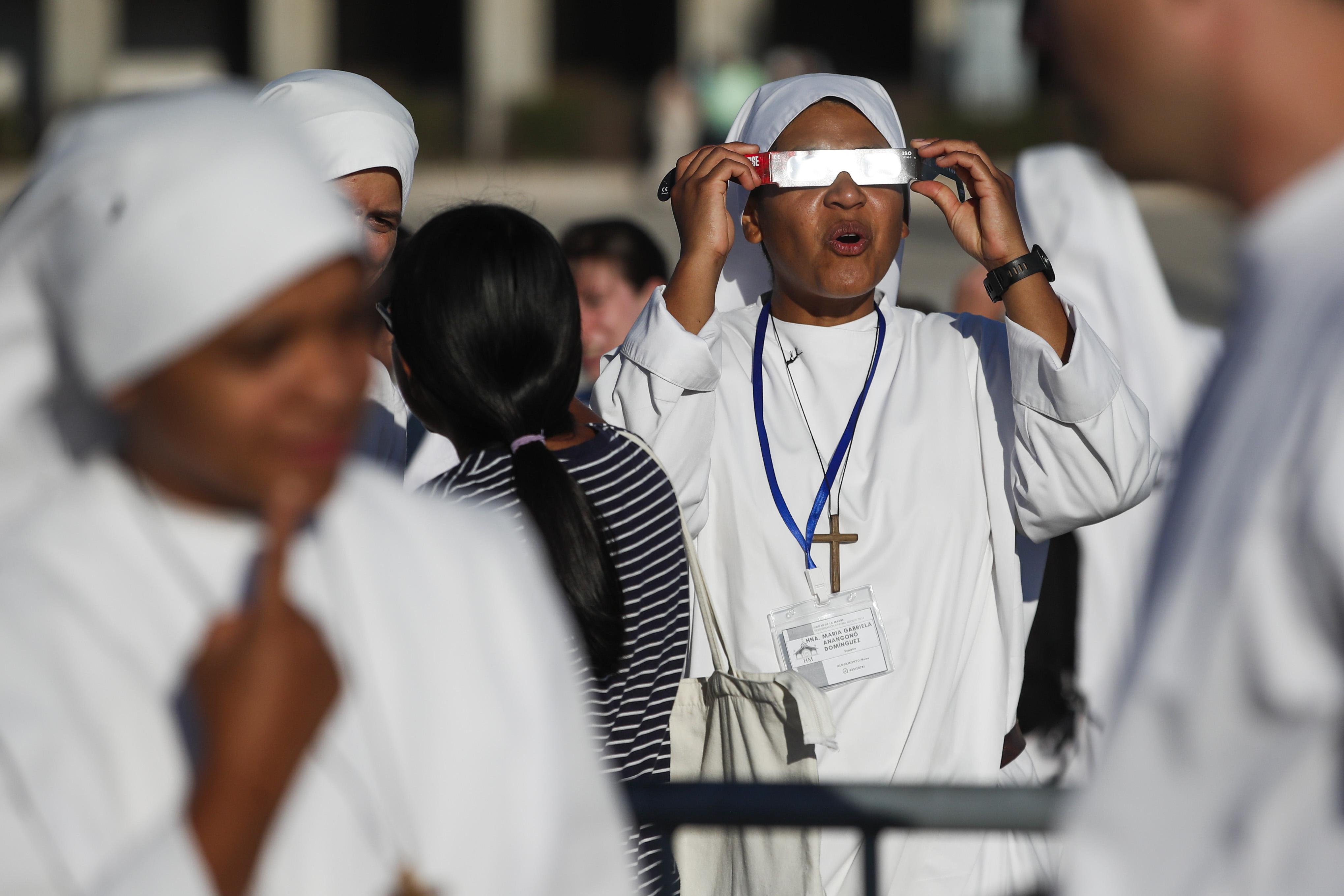 Fátima também se preparou para o eclipse - Foto: LUSA/PAULO CUNHA
