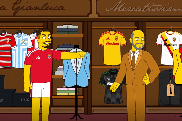 Ivanovic apresentado no Lens à moda dos Simpsons e com provocação