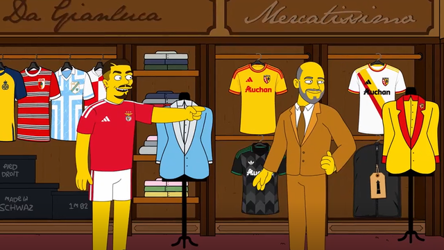 Ivanovic apresentado no Lens à moda dos Simpsons e com provocação