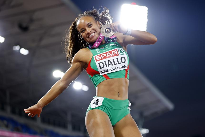 Fatoumata Diallo, campeão europeia de 400 metros barreiras (Tolga Akmen/EPA)