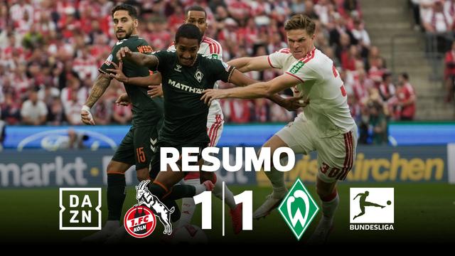 Colónia e Bremen empatam e continuam em igualdade na tabela (resumo)