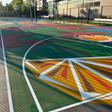 Imagem dos campos na King Open School que passaram a ter a imagem de Portugal e Neemias    Fotografia Hoopers/Project Backboard