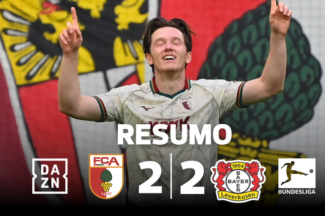 Leverkusen resgata ponto perto do fim, mas desilude em Augsburgo (resumo)