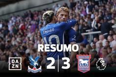 Ipswich surpreende Crystal Palace e vence ao cair do pano (resumo)