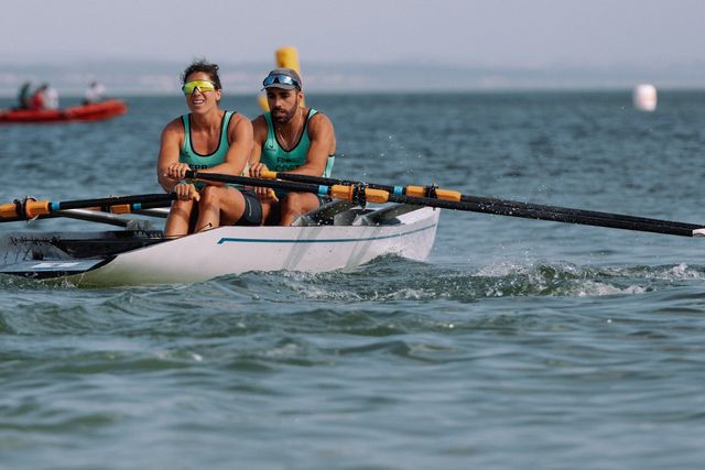 Patrícia Batista e Afonso Costa sagraram-se campeões da Europa de remo de mar na Turquia. Foto COP
