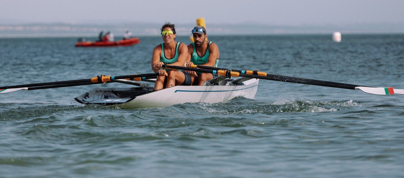 Patrícia Batista e Afonso Costa sagraram-se campeões da Europa de remo de mar na Turquia. Foto COP