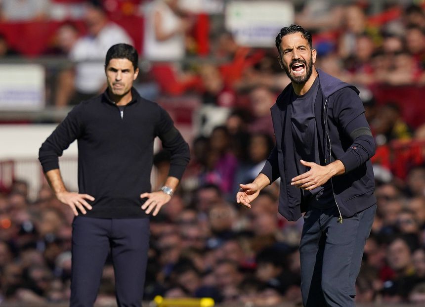 Mikel Arteta chegou ao Arsenal em dezembro de 2019, Ruben Amorim assumiu o Man. United em novembro de 2024 - Foto: IMAGO