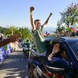 Tadej Pogacar durante os Europeus de Estrada que decorreram no seu país-natal, a Eslovénia