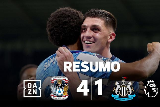 Newcastle goleado em Coventry no fecho da jornada (resumo)