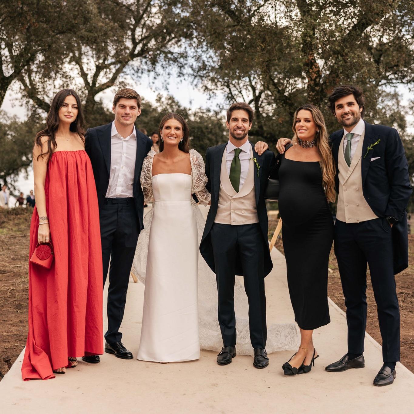 Verstappen e a mulher, Kelly Piqué, no casamento de Félix da Costa - Foto:  Félix da Costa/Instagram