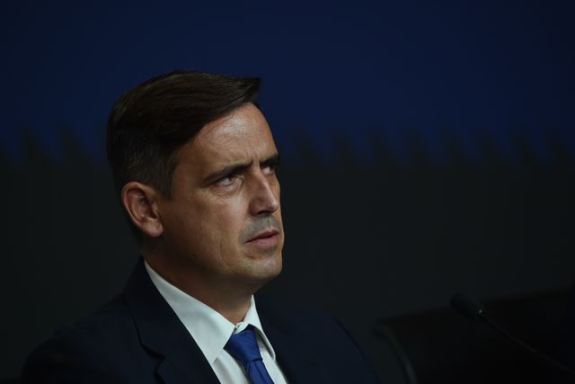 Luciano Gonçalves, presidente do Conselho de Arbitragem da FPF, respondeu às questões dos jornalistas - Foto: Miguel Nunes