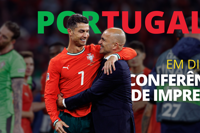 Siga em direto a conferência de Roberto Martínez e Cristiano Ronaldo