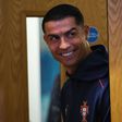 Cristiano Ronaldo à entrada para a conferência de imprensa