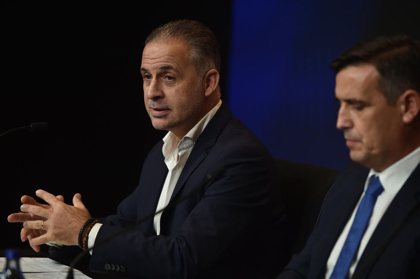 Duarte Gomes e Luciano Gonçalves em conferência de imprensa. Foto: Miguel Nunes