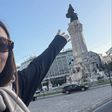 Maria Sharapova junto à estátua do Marquês de Pombal - Foto: Maria Sharapova/Instagram