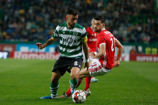 Bruno Fernandes em ação contra o Benfica. Foto: IMAGO