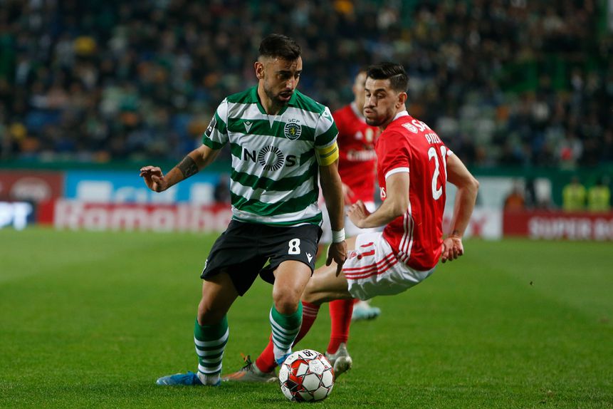Bruno Fernandes em ação contra o Benfica. Foto: IMAGO