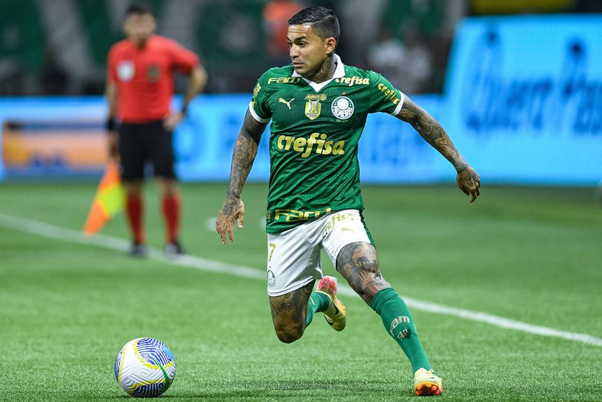 Dudu atuando pelo Palmeiras em 2024