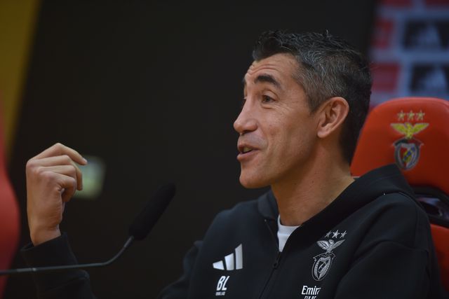 Bruno Lage, treinador do Benfica, em conferência de Imprensa no Seixal