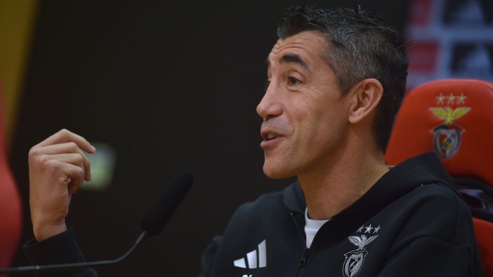 Bruno Lage, treinador do Benfica, em conferência de Imprensa no Seixal