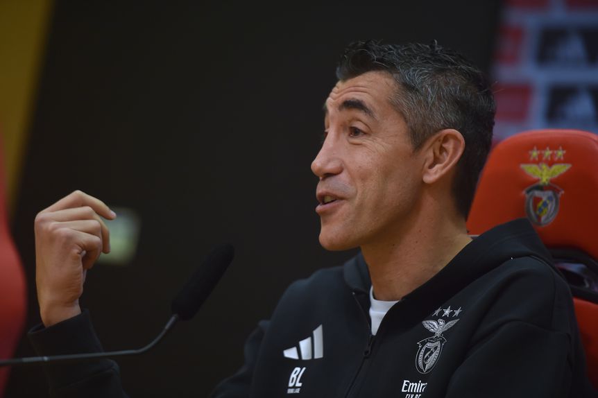 Bruno Lage, treinador do Benfica, em conferência de Imprensa no Seixal