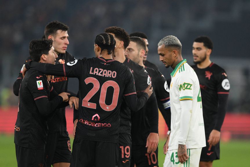 Festejos do Torino frente à Roma