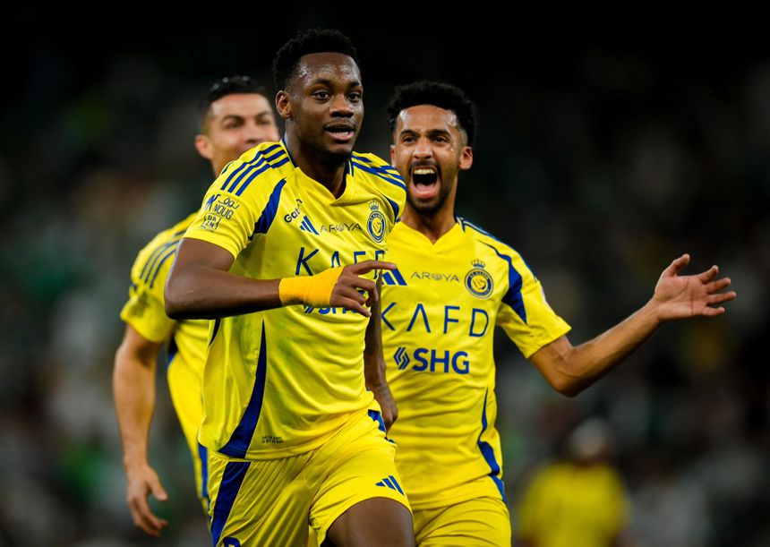 Jhon Durán a festejar o golo do Al Nassr