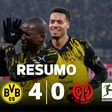 Goleada permite ao Dortmund aproximar-se do líder Bayern (resumo)