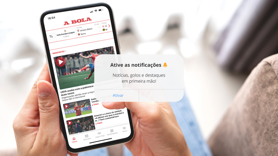 Saiba como receber notificações A BOLA