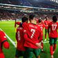 Jogadores de Portugal a celebrarem mais um golo de Cristiano Ronaldo na Liga das Nações