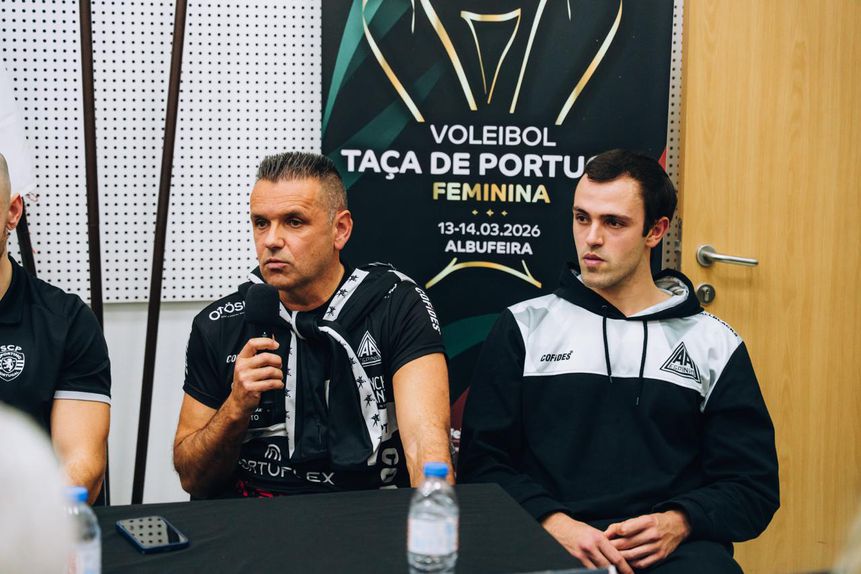 Miguel Maia e Filipe Leite, o treinador e o capitão da AA Espinho, estão prontos para discutir com o Sporting. Diogo Oliveira/FPV