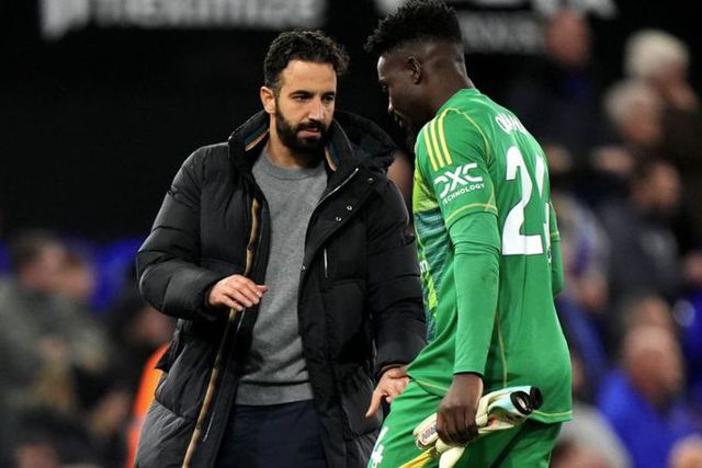 Ruben Amorim com Andre Onana