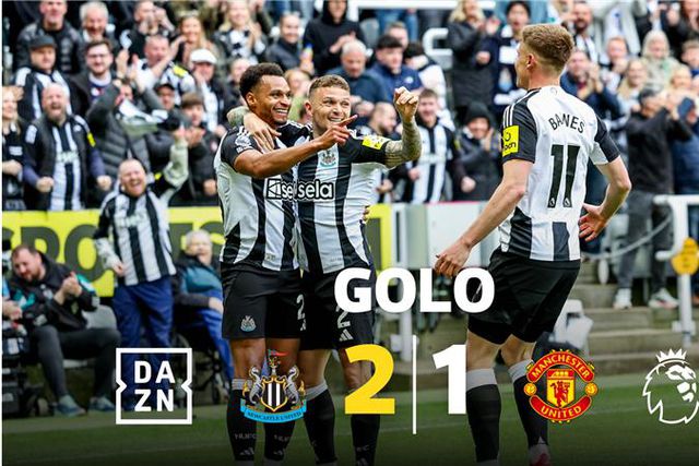Defesa do Man. Utd fica mal, mas Dalot esteve péssimo no segundo golo do Newcastle