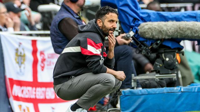 Ruben Amorim a orientar o Manchester United no terreno do Newcastle