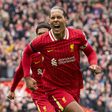 Van Dijk celebra golo marcado ao West Ham ao correr e a gritar