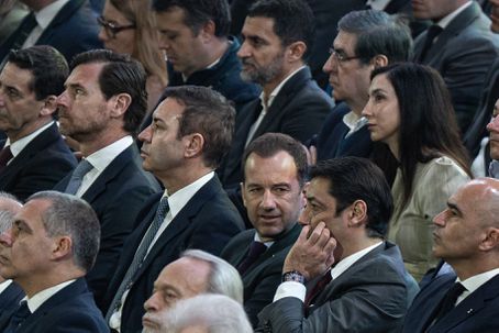 André Villas-Boas, António Salvador, Frederico Varandas e Rui Costa na tomada de posse de Pedro Proença como presidente da FPF (foto: André Carvalho)