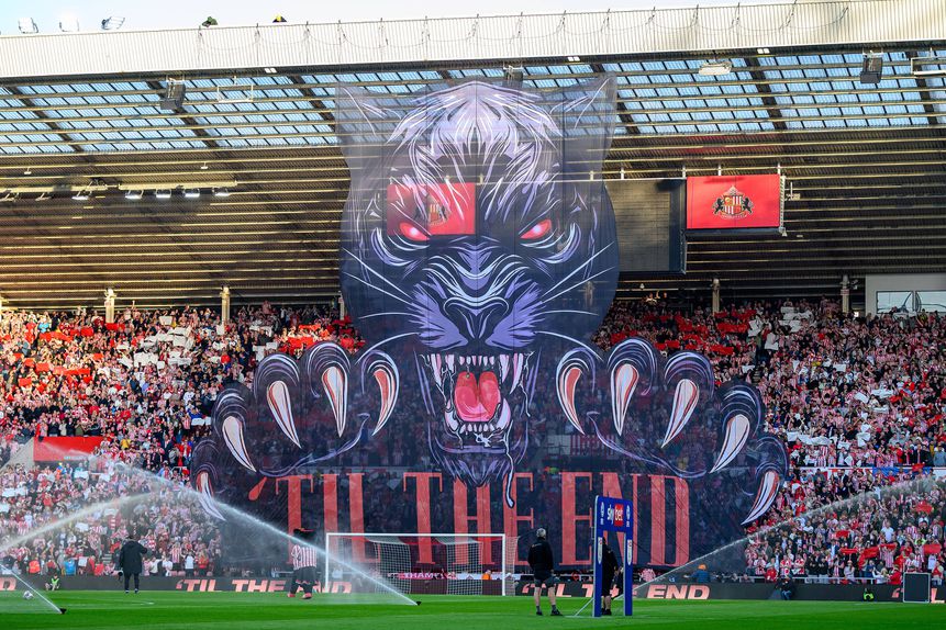 A coreografia do Sunderland antes do jogo com o Coventry