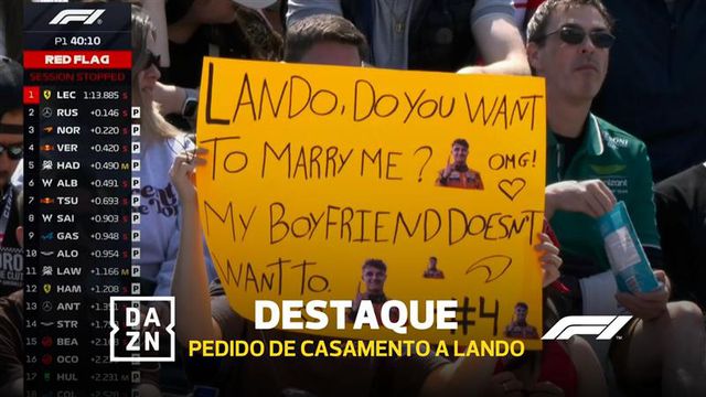 Em pleno GP da Canadá, Lando Norris foi... pedido em casamento (vídeo)