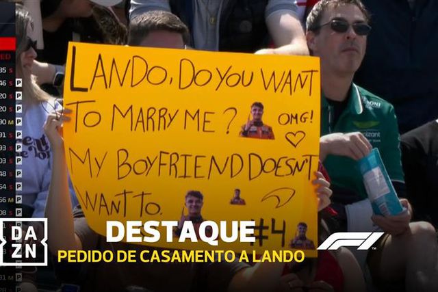 Em pleno GP da Canadá, Lando Norris foi... pedido em casamento (vídeo)